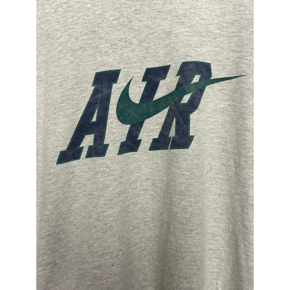 Nike T-Shirt Mens Heather Gray Air Logo Short Sleeve USA Made Large Vintage - Picture 1 of 8
